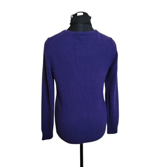 Only Mine 2-Ply Cashmere V-Neck Sweater – Size MP (Petite Medium) | Jewel Purple - Picture 3 of 8